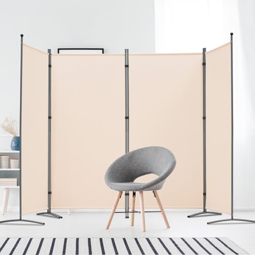 3 Panel Room Divider Folding Partition Privacy Screens, Freestanding Fabric Panel, 102" W x 71" H S7520