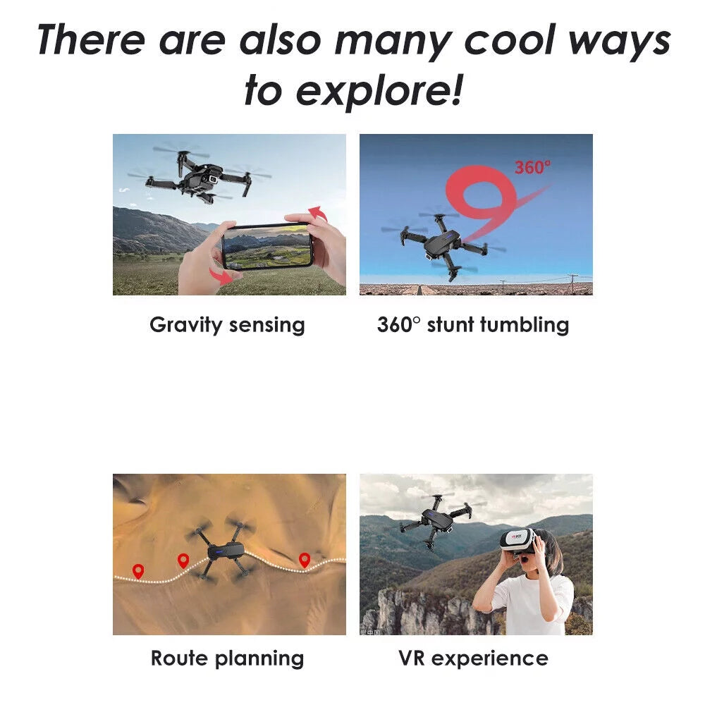 4K HD Dual Camera RC Drone with WiFi FPV, 4 Batteries Included X1312