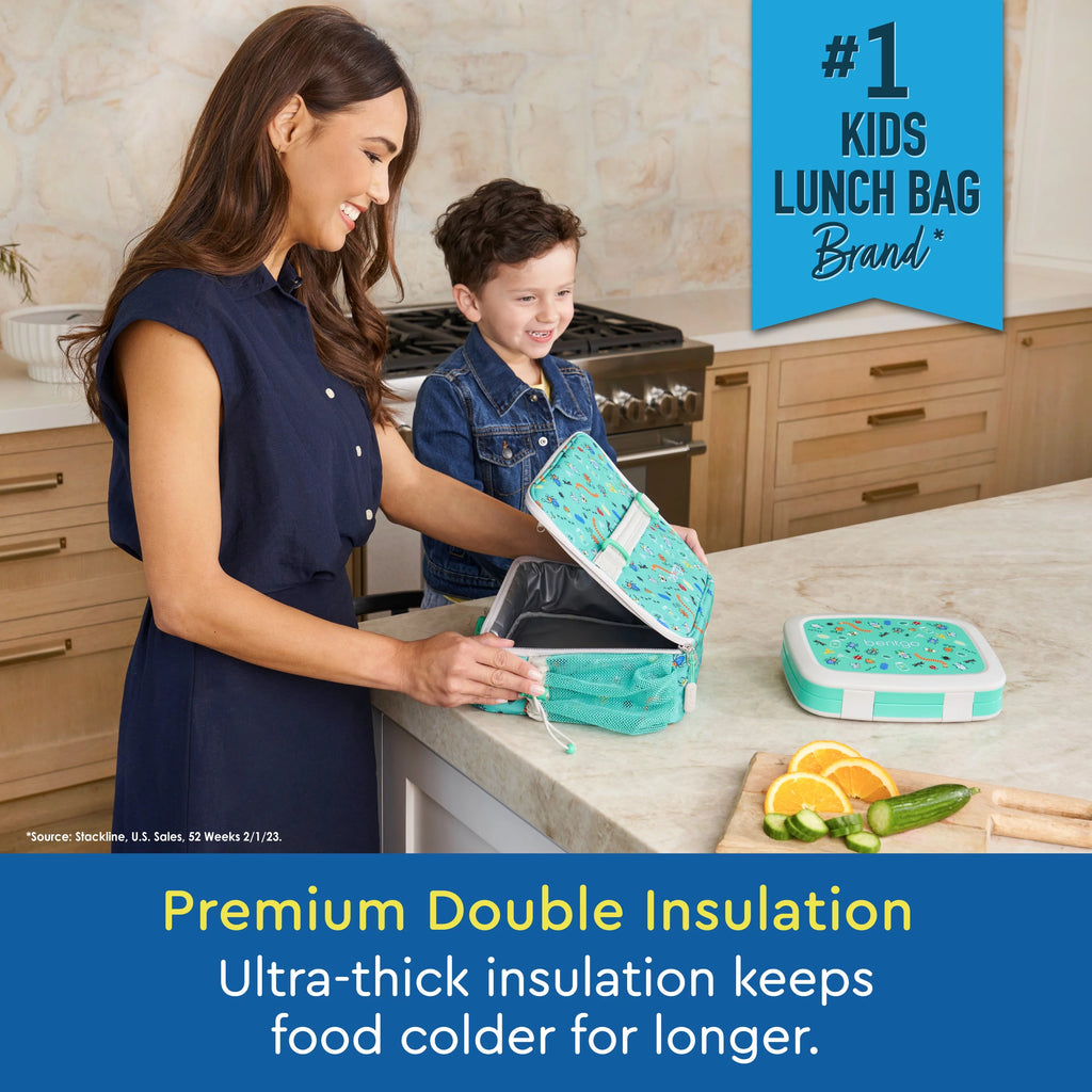 Kids Lunch Bag - Insulated, Water-Resistant, with Zippered Pockets W534886