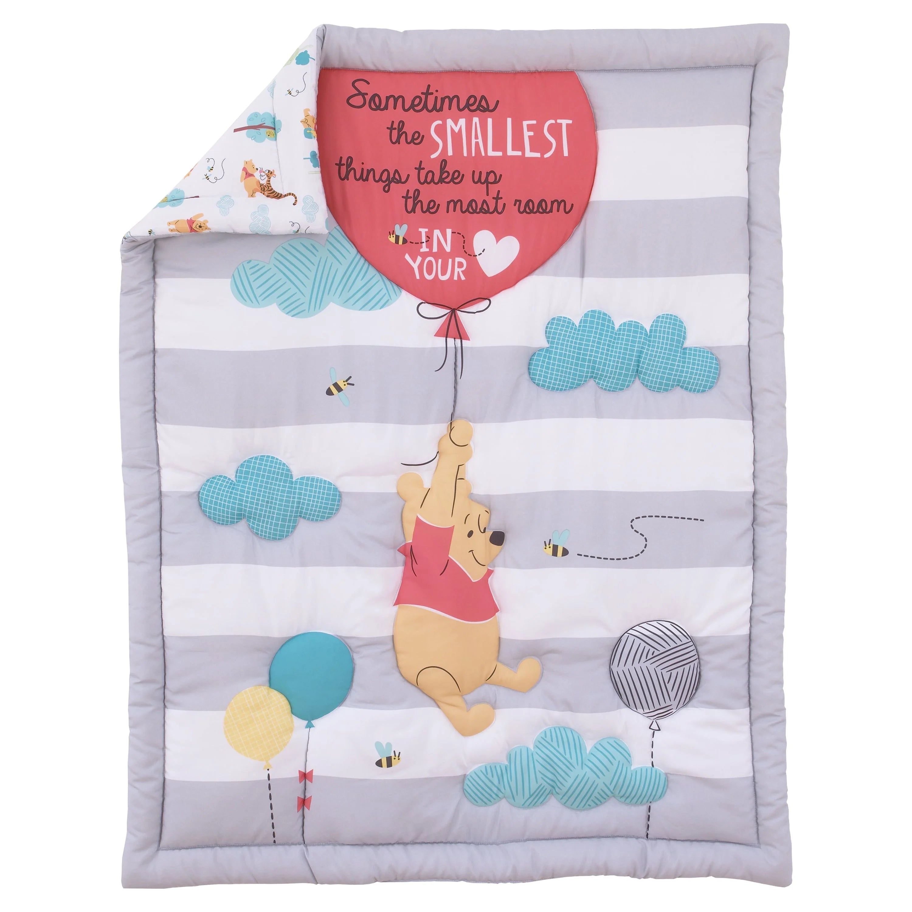 4-Piece Crib Bedding Set, Gray Red Blue N48905