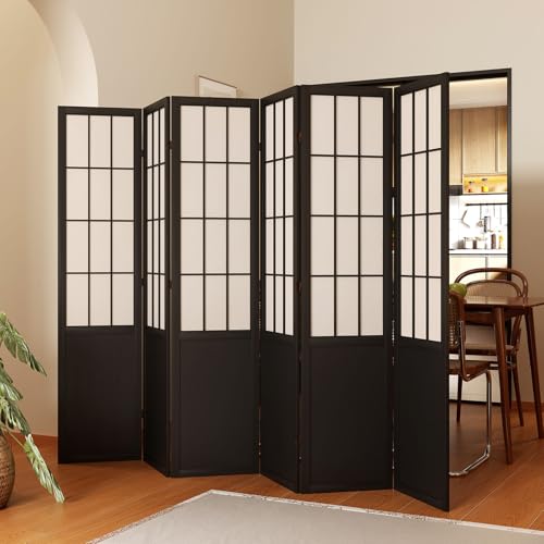 Japanese Shoji Style Folding Room Divider, 4 Panels, Black G5567
