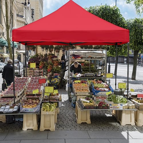 Heavy Duty Pop Up Canopy Tent 10x20 with Wheeled Carry Bag, White Q36763