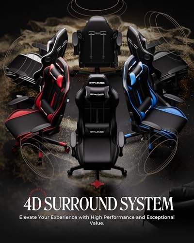 Gaming Chair with Speakers, Footrest, High Back Ergonomic Reclining B51631