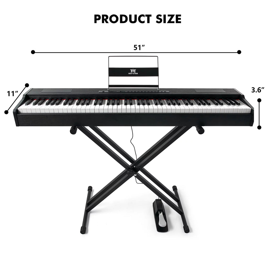 88-Key Digital Piano Weighted Keyboard with Stand, Bluetooth, Pedal, Bag N29665