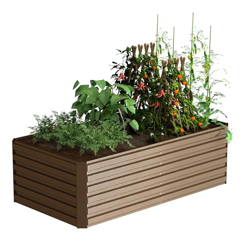 Galvanized Raised Garden Bed 8x4x2ft, Large Metal Planter Box for Outdoor Vegetables, Flowers & Herbs D2106