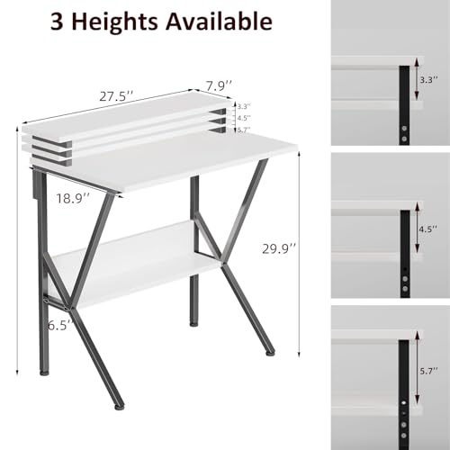 Small Desk with Adjustable Monitor Stand for Small Spaces, Grey G4959