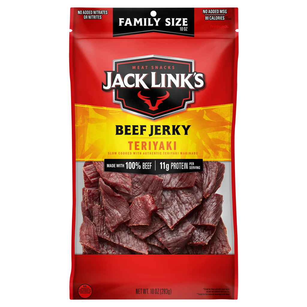 Jack Link's 100% Beef Teriyaki Beef Jerky 10oz Resealable Bag