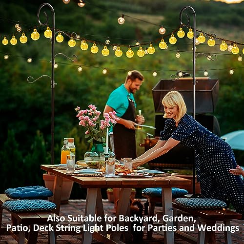 76 Inch Shepherds Hooks for Outdoor, 2 Pack with 4 Hooks, Garden Pole for Hanging Plant Baskets A3952