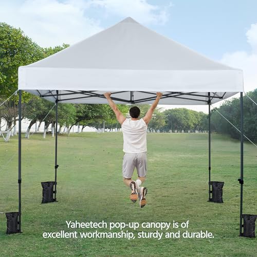 Heavy Duty Pop Up Canopy Tent 10x20 with Wheeled Carry Bag, White Q36763