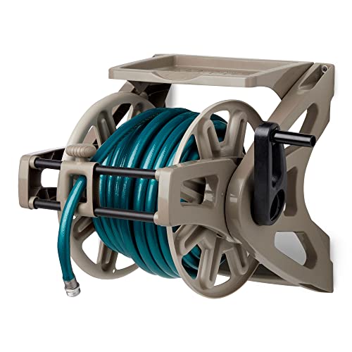 Wall Mount Water Hose Winder with Hand Crank for Garden and Outdoor Use Y137
