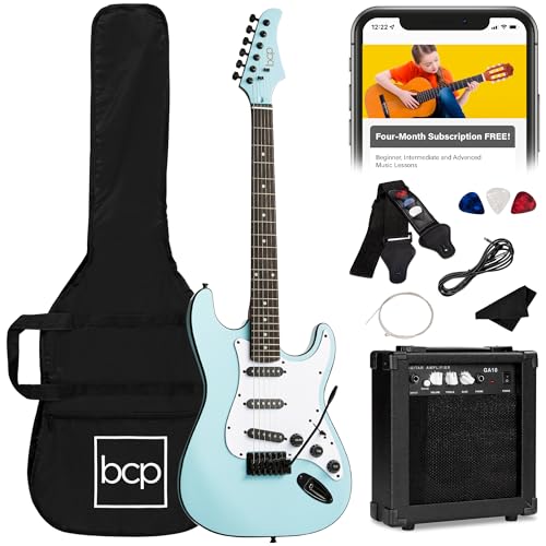 39in Full Size Beginner Electric Guitar Starter Kit with Case and Amp E13920