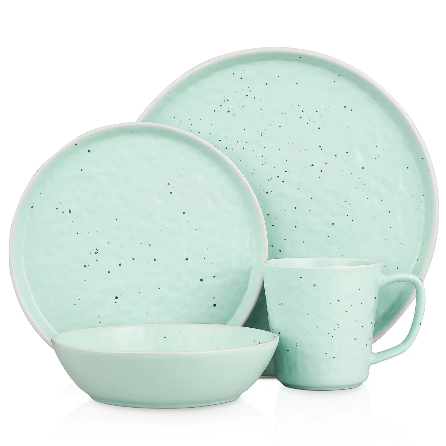 16-Piece Stoneware Dinnerware Set for 4, Multicolor J205