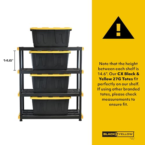 5-Tier Heavy Duty Plastic Storage Shelving Unit, 200lbs per Shelf, Indoor Outdoor L93051