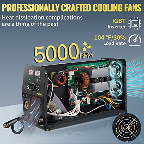 MIG Welder 3 in 1, 220V Flux Core/Gas/Solid Wire, Multiprocess Welding Machine P877956