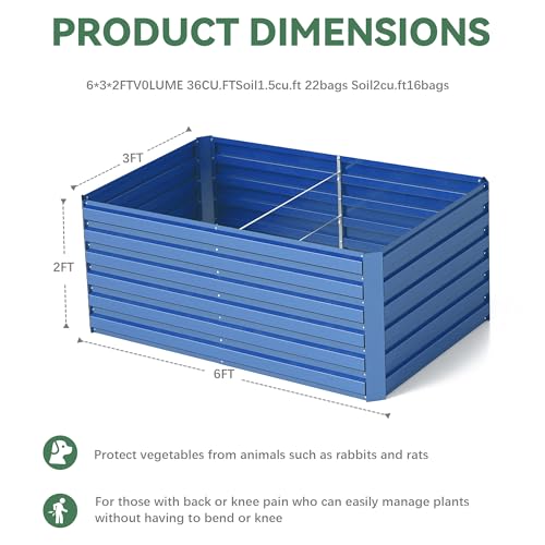 Galvanized Raised Garden Bed 8x4x2ft, Large Metal Planter Box for Outdoor Vegetables, Flowers & Herbs D2106