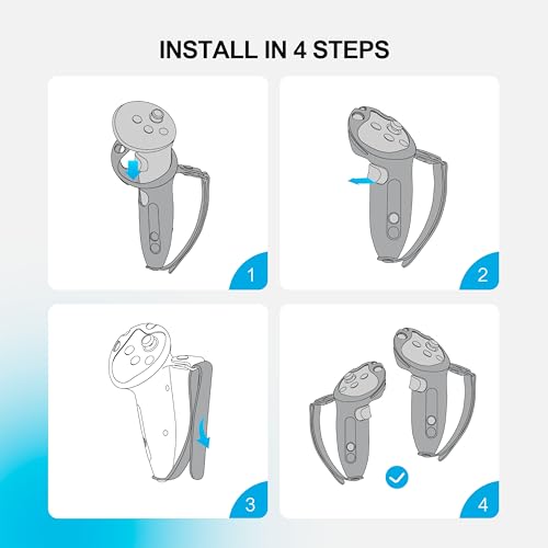 Controller Extended Grips for Meta Quest 3/Quest3S, Wireless Charging E603