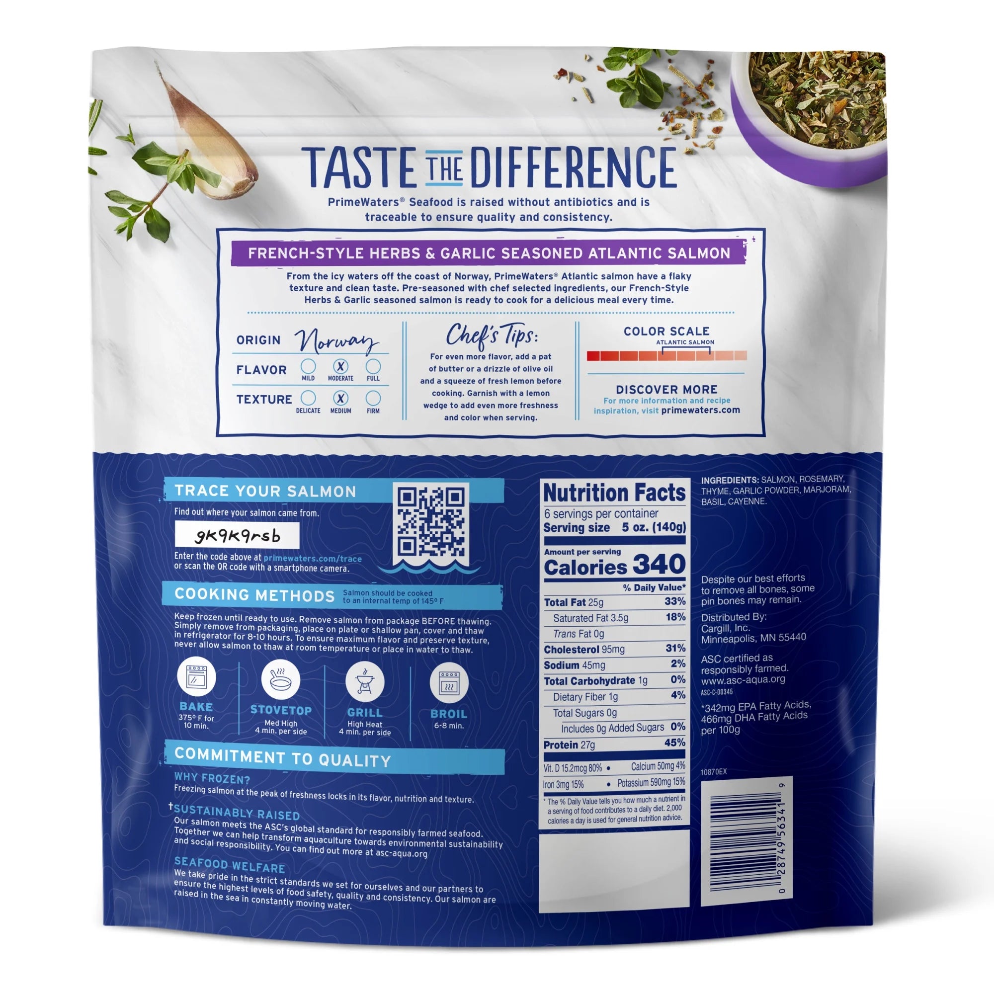 Frozen Atlantic Salmon with French-Style Herbs & Garlic, 30 oz I214