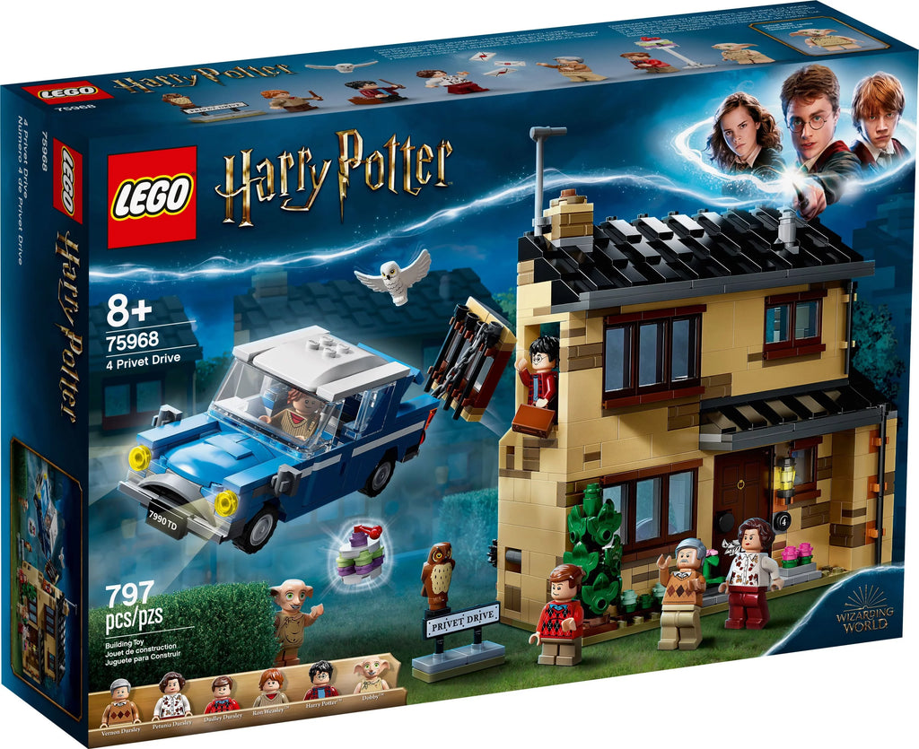 Harry Potter 4 Privet Drive House and Ford Anglia Flying Car Toy P393