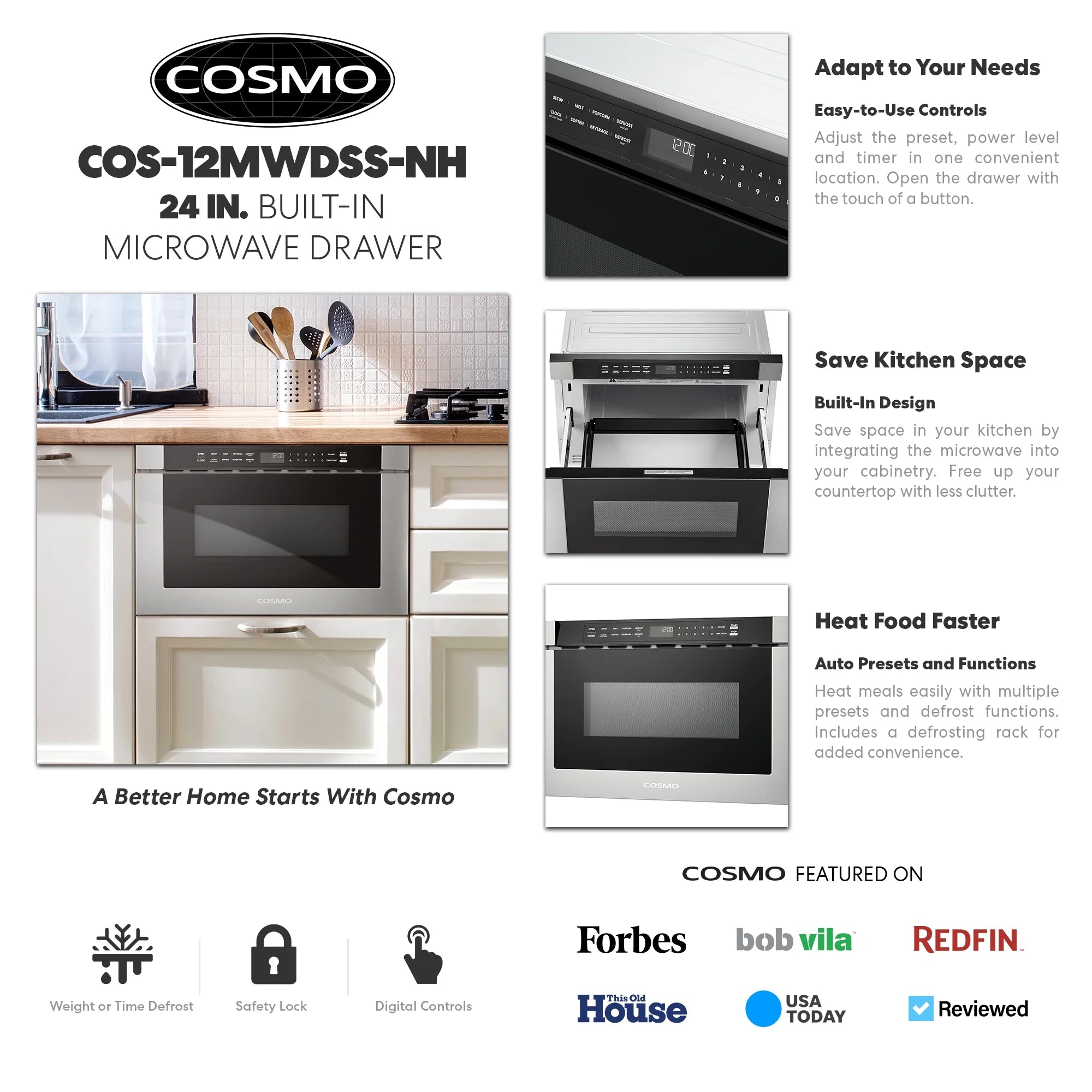 Built-in Microwave Drawer 1.2 cu. ft. Stainless Steel R606