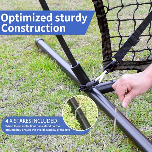 Baseball Softball Practice Net with Batting Tee and Strike Zone Target O4170