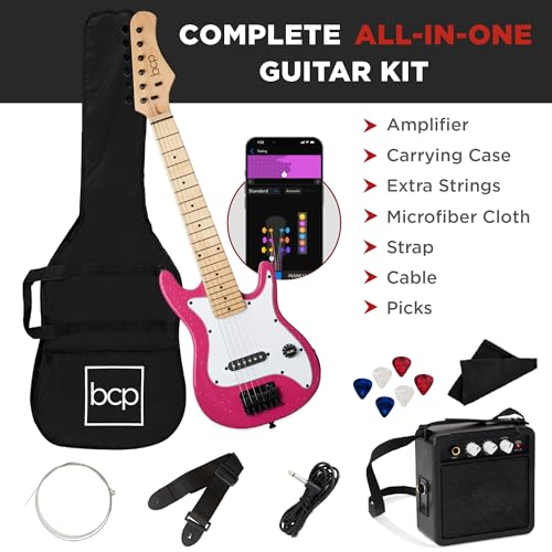 30in Kids Electric Guitar Beginner Starter Kit with Amplifier, Strap, Gig Bag, Picks J4176
