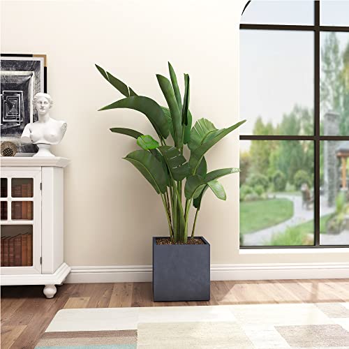 10 Inch Square Concrete Planter with Drainage Hole for Indoor Outdoor Patio Garden P69102