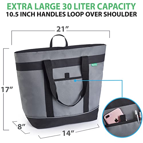 Insulated Cooler Bag with Thermal Lining, Collapsible for Grocery, Travel, Beach, and Picnic W52787