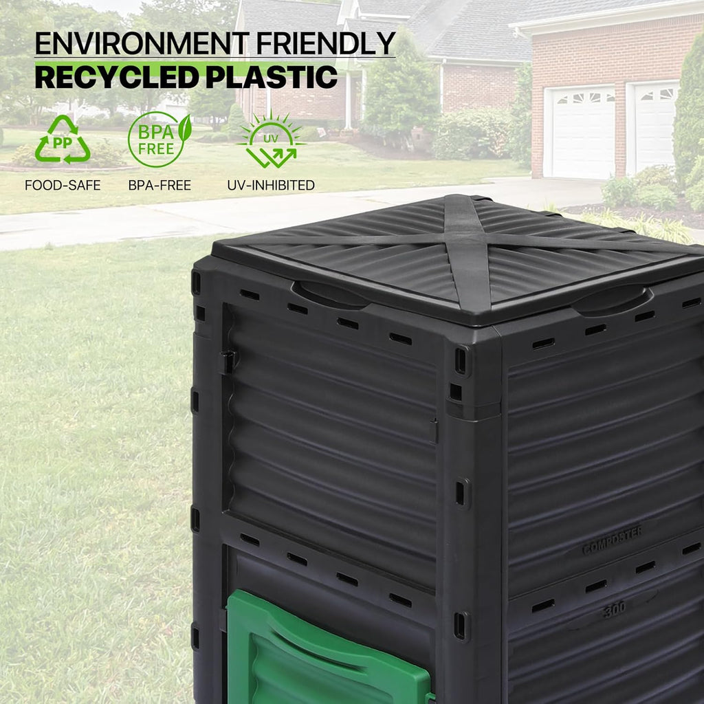 80 Gal Garden Compost Bin, BPA Free, Easy Assembling W2701