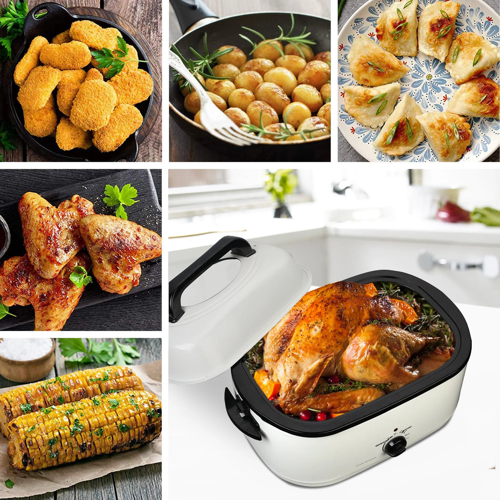 26 Quart Roaster Oven with Self-Basting Lid Removable Pan Stainless Steel R86257