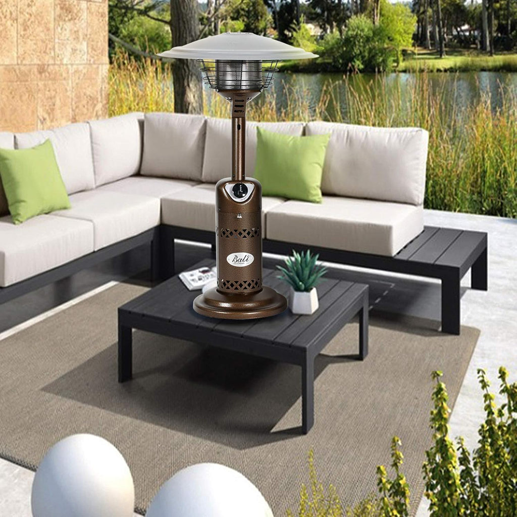 Portable Patio Heater, Outdoor Propane Table Top Heater, Bronze C87332