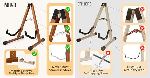 Wood Guitar Stand Foldable for Acoustic Electric Bass V5101