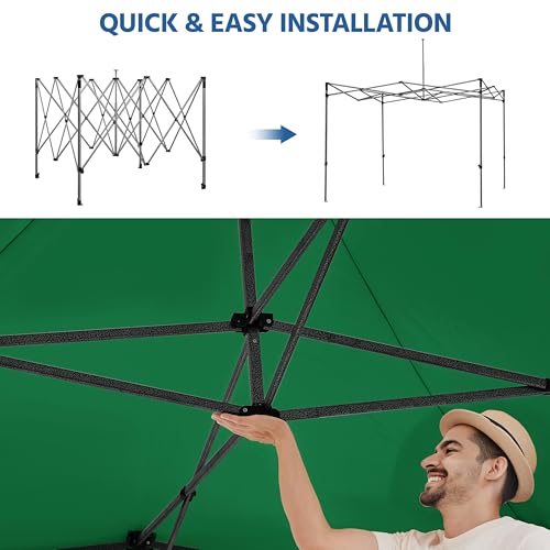 Heavy Duty Pop Up Canopy Tent 10x20 with Wheeled Carry Bag, White Q36763