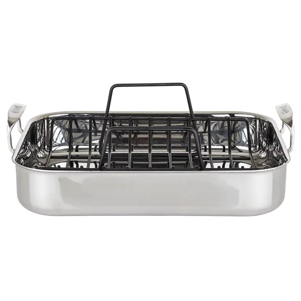 Stainless Steel Roasting Pan with Rack and Thermometer R223836