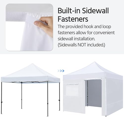 Heavy Duty Pop Up Canopy Tent 10x20 with Wheeled Carry Bag, White Q36763