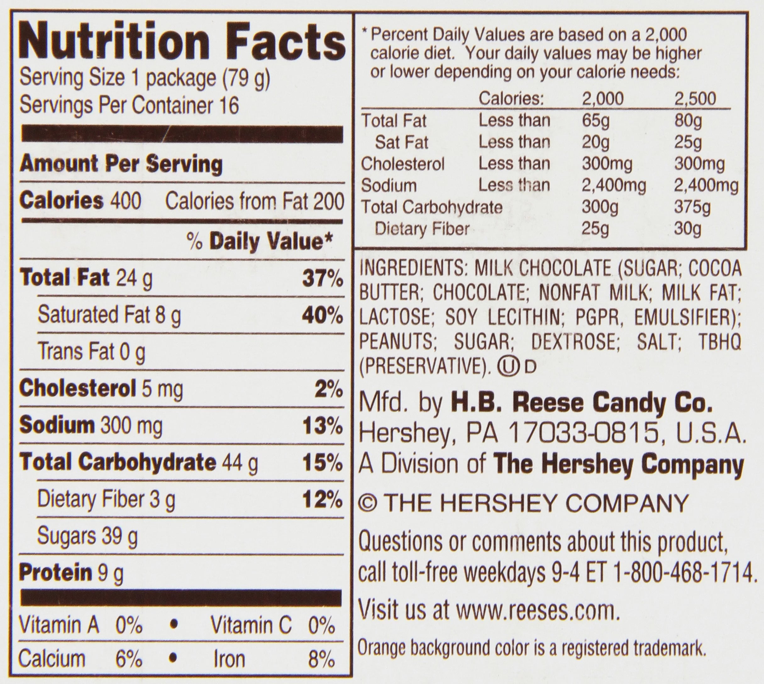 Peanut Butter Big Cup, 2.8 oz, Pack of 16 F498407