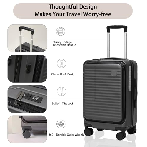 Expandable Hardside Carry-On Luggage with Spinner Wheels and TSA Lock Y87100