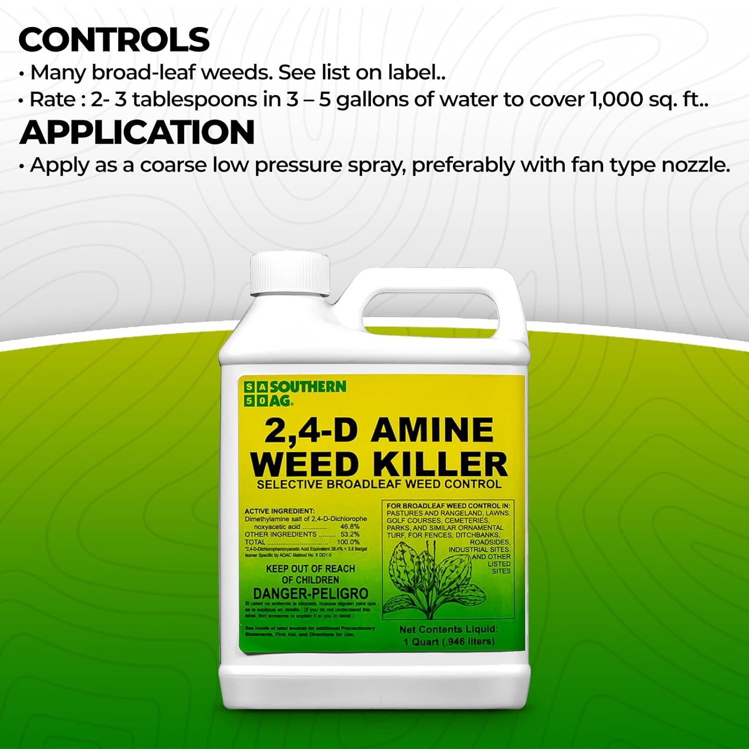 Heavy Duty Weed Killer Concentrate for Lawns, 1 Qt 2-Pack T49150