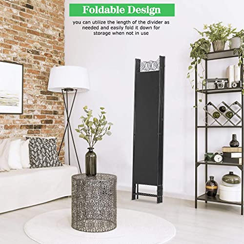 4 Panel Room Divider 6FT Steel Frame Folding Privacy Screen G872592
