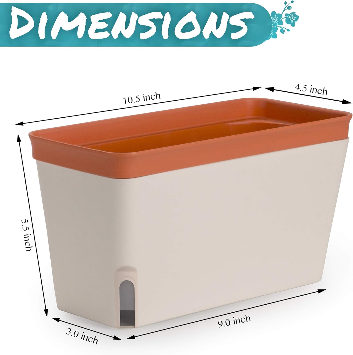 Window Herb Planter Box, Self-Watering, Set of 3 W9930