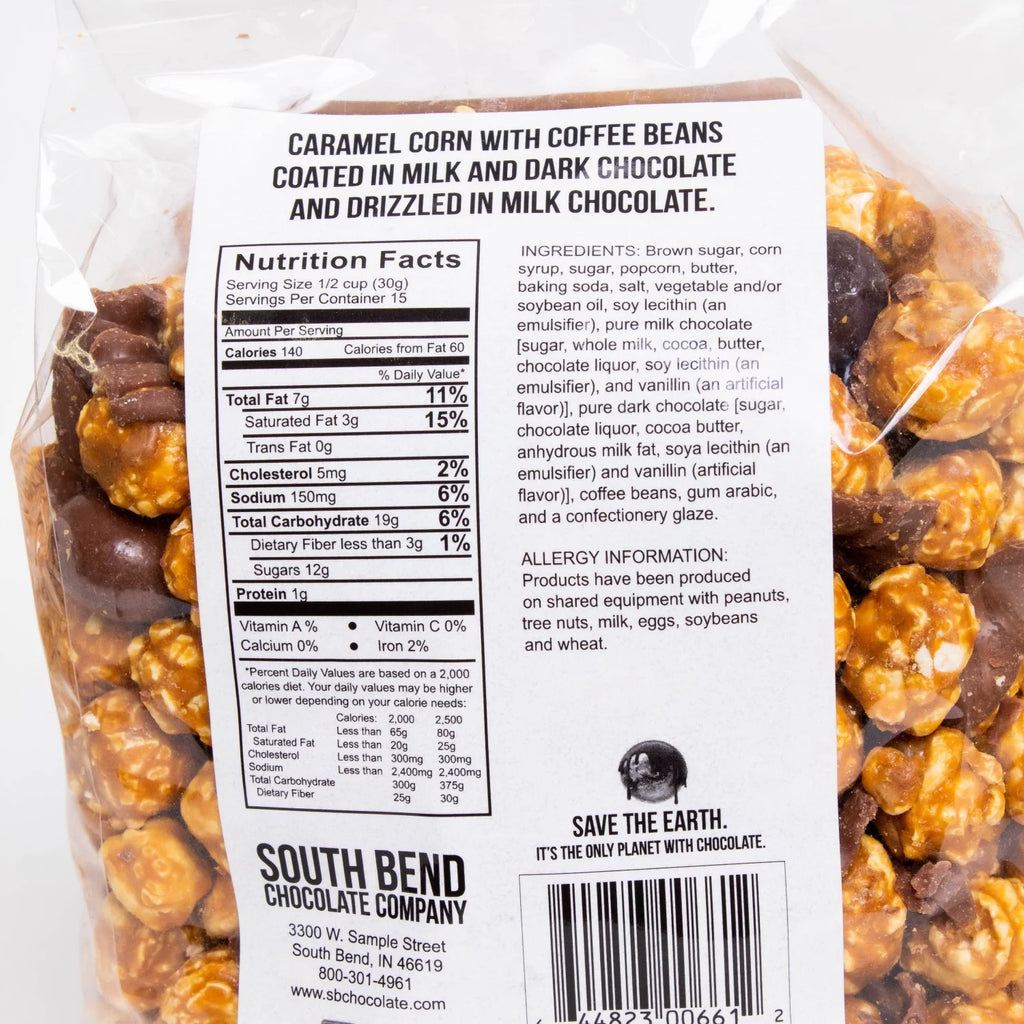 Caramel Popcorn Snack Mix, Crunchy Popped Corn Treat, Chocolate Mocha Flavor R67390