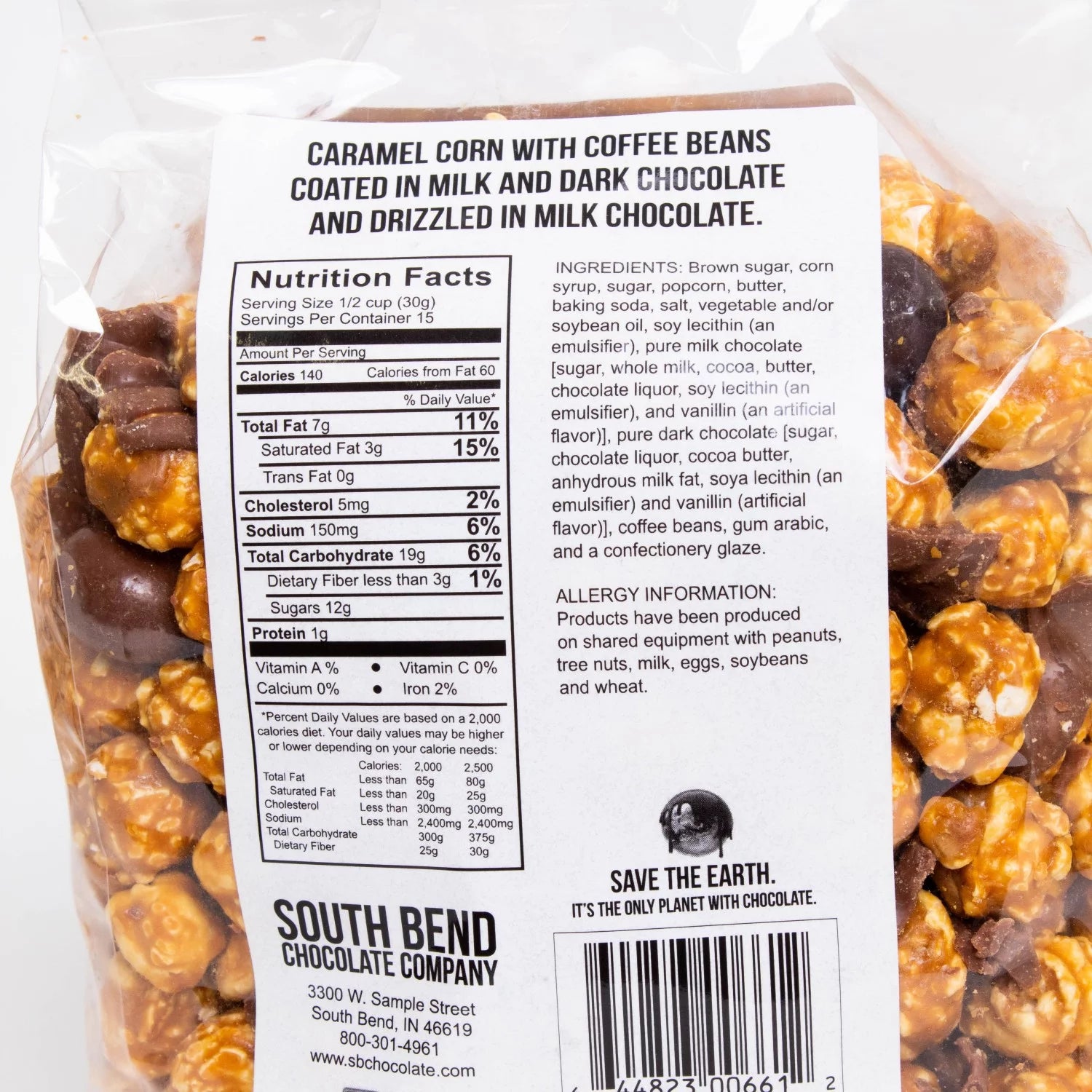 Caramel Popcorn Snack Mix, Crunchy Popped Corn Treat, Chocolate Mocha Flavor R67390