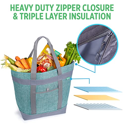Insulated Cooler Bag with Thermal Lining, Collapsible for Grocery, Travel, Beach, and Picnic W52787