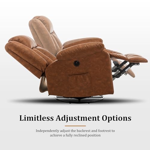 Swivel Glider Recliner Chair with Massage and Heating U99902