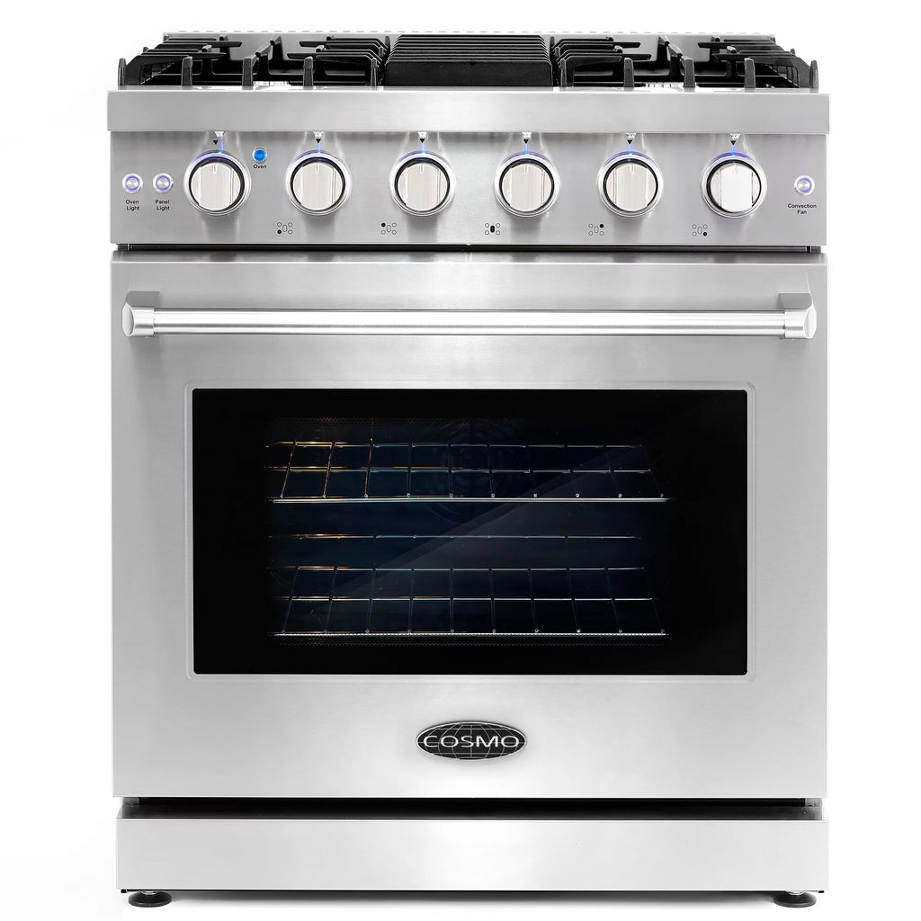 2 Piece Kitchen Appliance Package with 30" Gas Range & French Door Refrigerator G9093