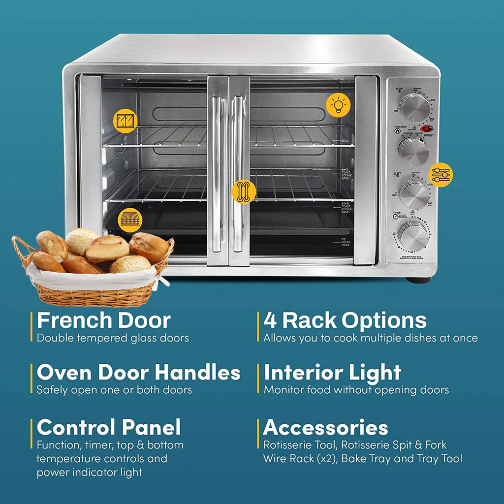 Countertop Convection Oven with 4 Control Knobs, Stainless Steel O144