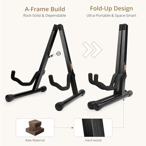 Wood Guitar Stand Foldable for Acoustic Electric Bass V5101