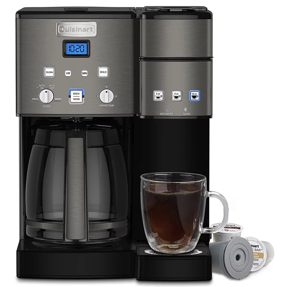 12-Cup Coffee Maker and Single-Serve Brewer, Black Stainless Z255