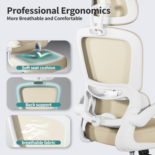 Ergonomic Mesh Office Chair with Wheels, High Back, 330 LBS Capacity A84765