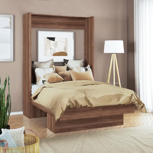 Full Murphy Wall Bed in White with Shelf Q5664