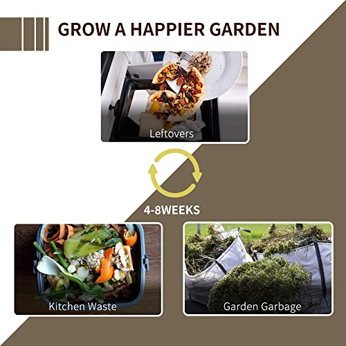 Garden Compost Bin, 120 Gallon, BPA Free, with Vents and Sliding Doors P101